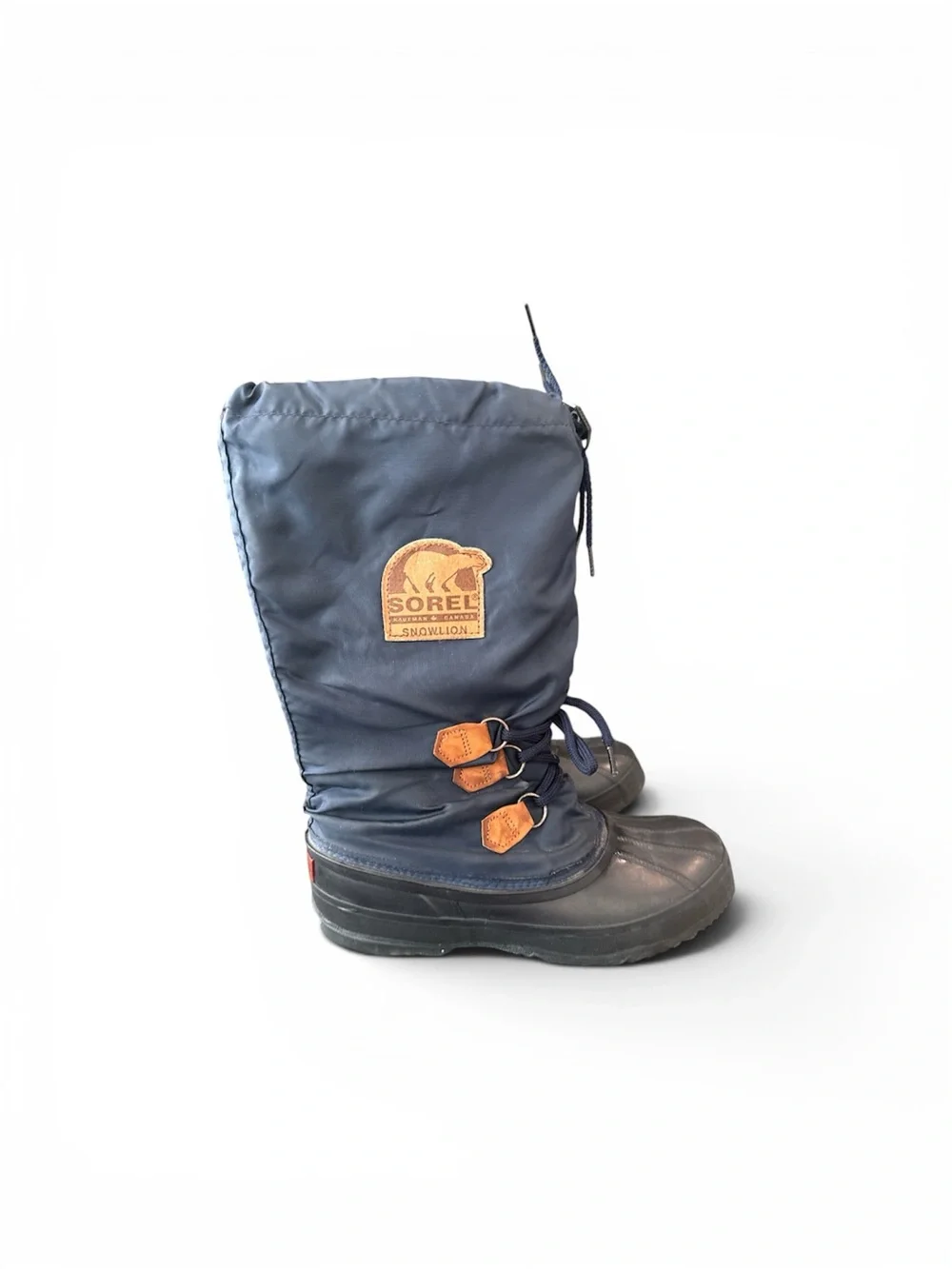 Woman’s Sorel Navy and Black Insulated Snowlion Snow Boots